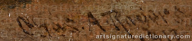 Authentic signature by Charles Albert ROGERS on  artwork