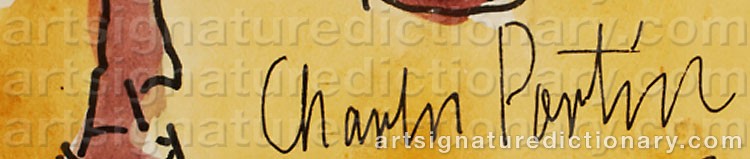 Authentic signature by Charles PORTIN on  artwork