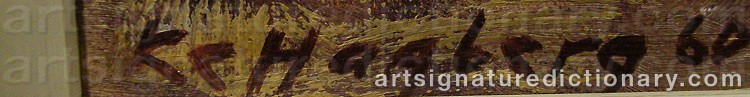 Authentic signature by Karl-Erik HAGBERG on  artwork