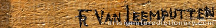 Authentic signature by Frans Van LEEMPUTTEN on Painting/Watercolour artwork