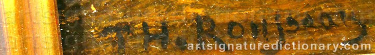 Authentic signature by Théodore ROUSSEAU on  artwork
