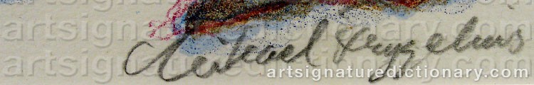 Authentic signature by Mikael FRYGELIUS on  artwork