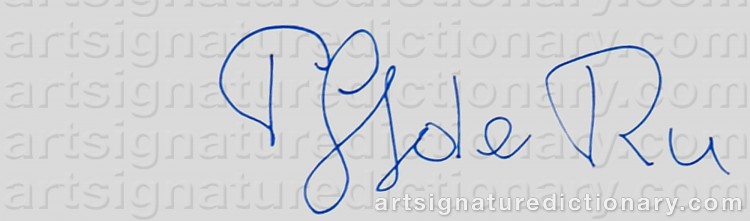 Authentic signature by Peter De RU on Drawing/Graphic/Print artwork