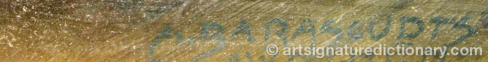 Authentic signature by Max BARASCUDTS on  artwork