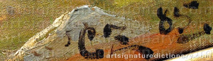 Authentic signature by Christian ZACHO on Painting/Watercolour artwork