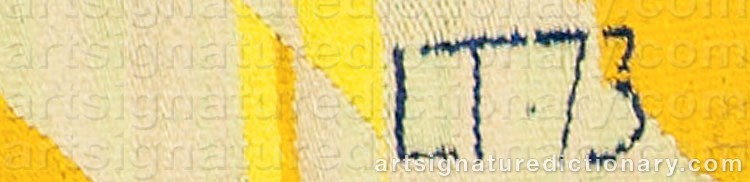 Authentic signature by Louise TRESCHOW on  artwork