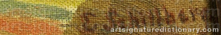 Authentic signature by Eva SCHILLBERG on artwork