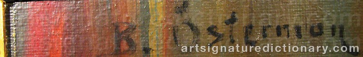 Authentic signature by Bernhard ÖSTERMAN on artwork
