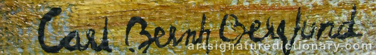 Signature by Carl Bernhard BERGLUND
