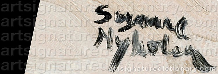 Authentic signature by Susanne NYHOLM on  artwork