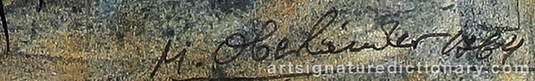 Authentic signature by Marek OBERLÄNDER on  artwork