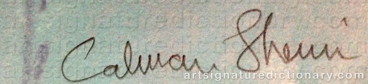 Authentic signature by Calman SHEMI on  artwork