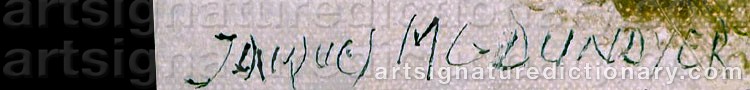 Authentic signature by Jacques Michel G. DUNOYER on  artwork