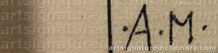 Authentic signature by Aina STENBERG-MASOLLE on  artwork