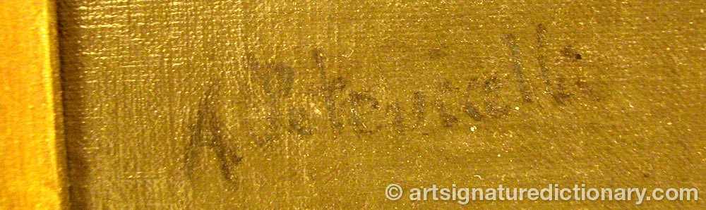 Authentic signature by A PETRUCELLI on artwork
