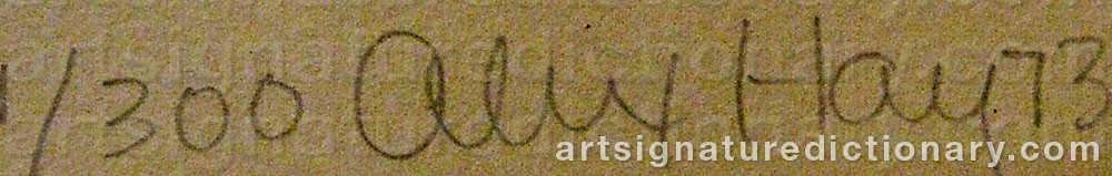 Authentic signature by Alex HAY on  artwork