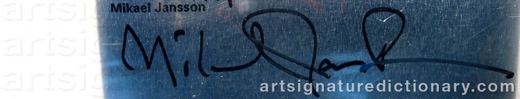 Authentic signature by Mikael JANSSON on artwork