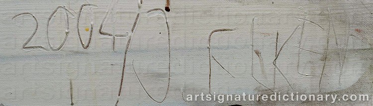 Authentic signature by Jaan ELKEN on  artwork