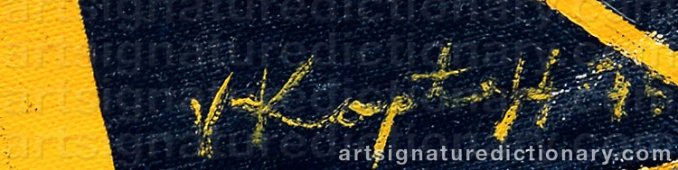 Authentic signature by Vladimir KOPTEFF on  artwork