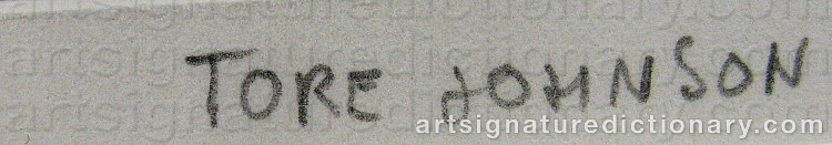 Authentic signature by Tore JOHNSON on Drawing/Graphic/Print artwork