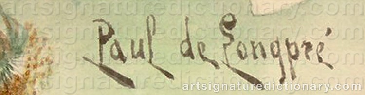 Authentic signature by Paul De LONGPRÉ on Painting/Watercolour artwork