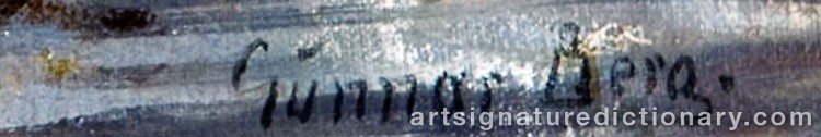 Authentic signature by Gunnar BERG on  artwork