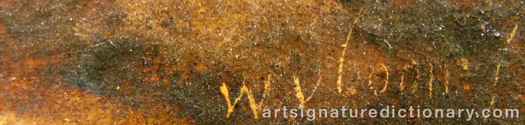 Authentic signature by Willem Hendricksz VERBOOM on  artwork