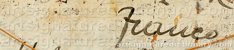 Authentic signature by Franco RUGGIERO on  artwork