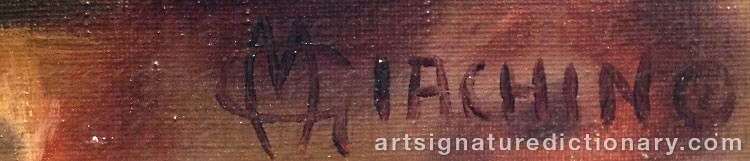 Authentic signature by Marcello GIACHINO on  artwork