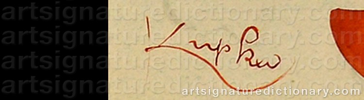 Authentic signature by Frantisek KUPKA on Painting/Watercolour artwork