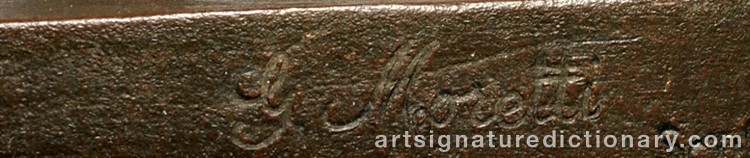 Authentic signature by Giuseppe MORETTI on Sculpture artwork