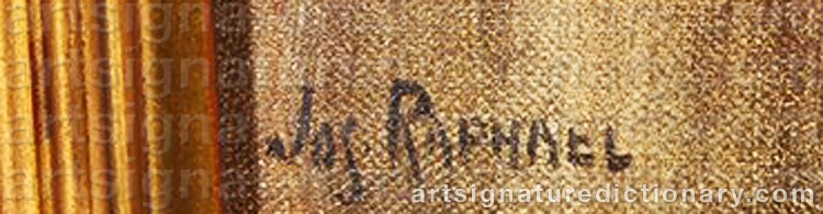 Authentic signature by Joseph Morris ‘Joe, Jos’ RAPHAEL on Painting/Watercolour artwork