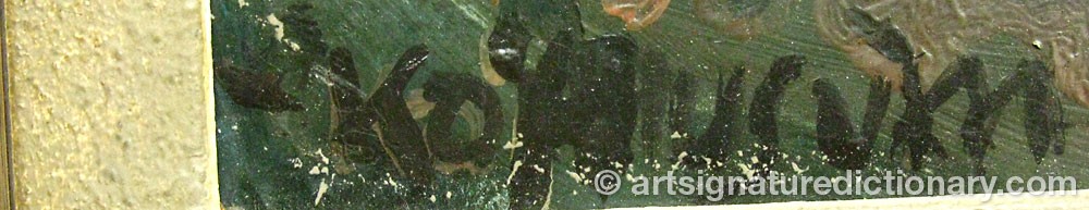 Authentic signature by Kai HUSUM on artwork