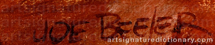 Authentic signature by Joe Neil BEELER on Painting/Watercolour artwork