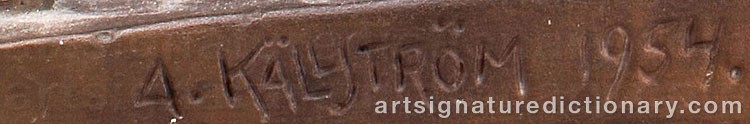 Authentic signature by Arvid KÄLLSTRÖM on artwork