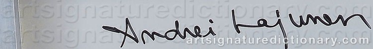 Authentic signature by Andrei LAJUNEN on  artwork