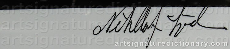 Authentic signature by Nils-Olof SJÖDÉN on  artwork