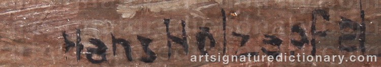 Authentic signature by Hans HOLZAPFEL on artwork