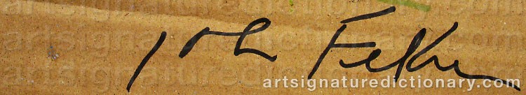 Authentic signature by John FEKNER on  artwork