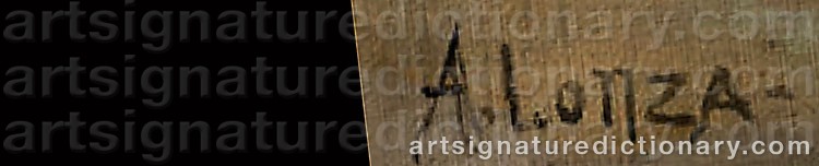 Authentic signature by Antonio LONZA on  artwork