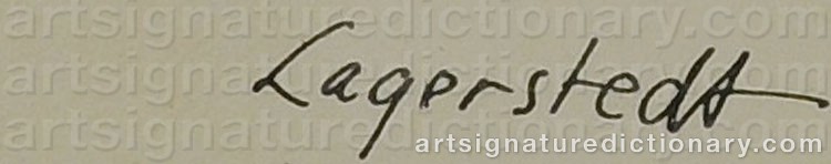 Authentic signature by Georg Wilhelm LAGERSTEDT on  artwork
