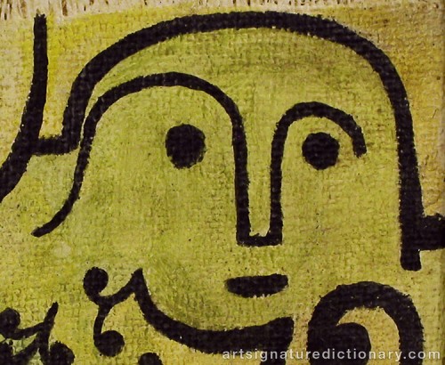 Close-up details showing Paul KLEE signature forgery characteristics
