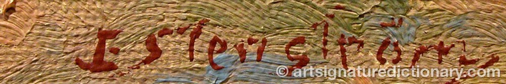 Authentic signature by Johan Edward STENSTRÖM on artwork