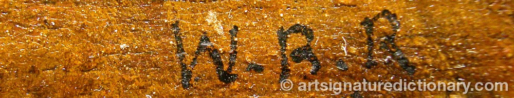 Authentic signature by William Blake RICHMOND on  artwork