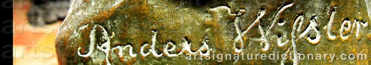 Authentic signature by Anders H. WISSLER on  artwork