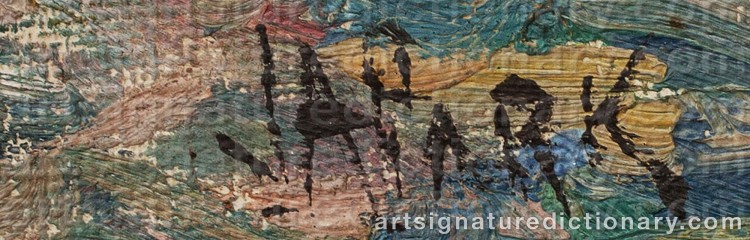 Authentic signature by John Anthony PARK on  artwork