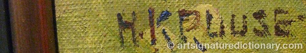 Authentic signature by Hans KRUUSE on artwork