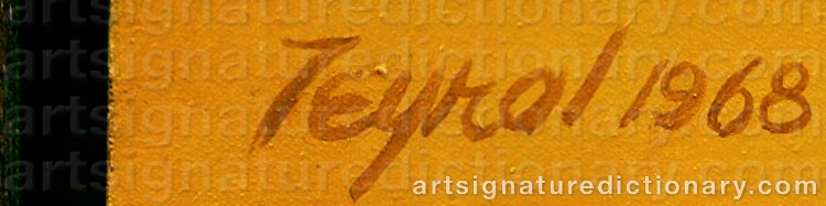 Authentic signature by John TEYRAL on  artwork