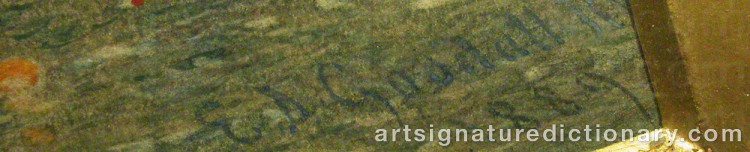 Authentic signature by Edward Angello GOODALL on  artwork