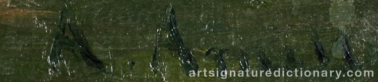 Authentic signature by Alma ARNELL on  artwork